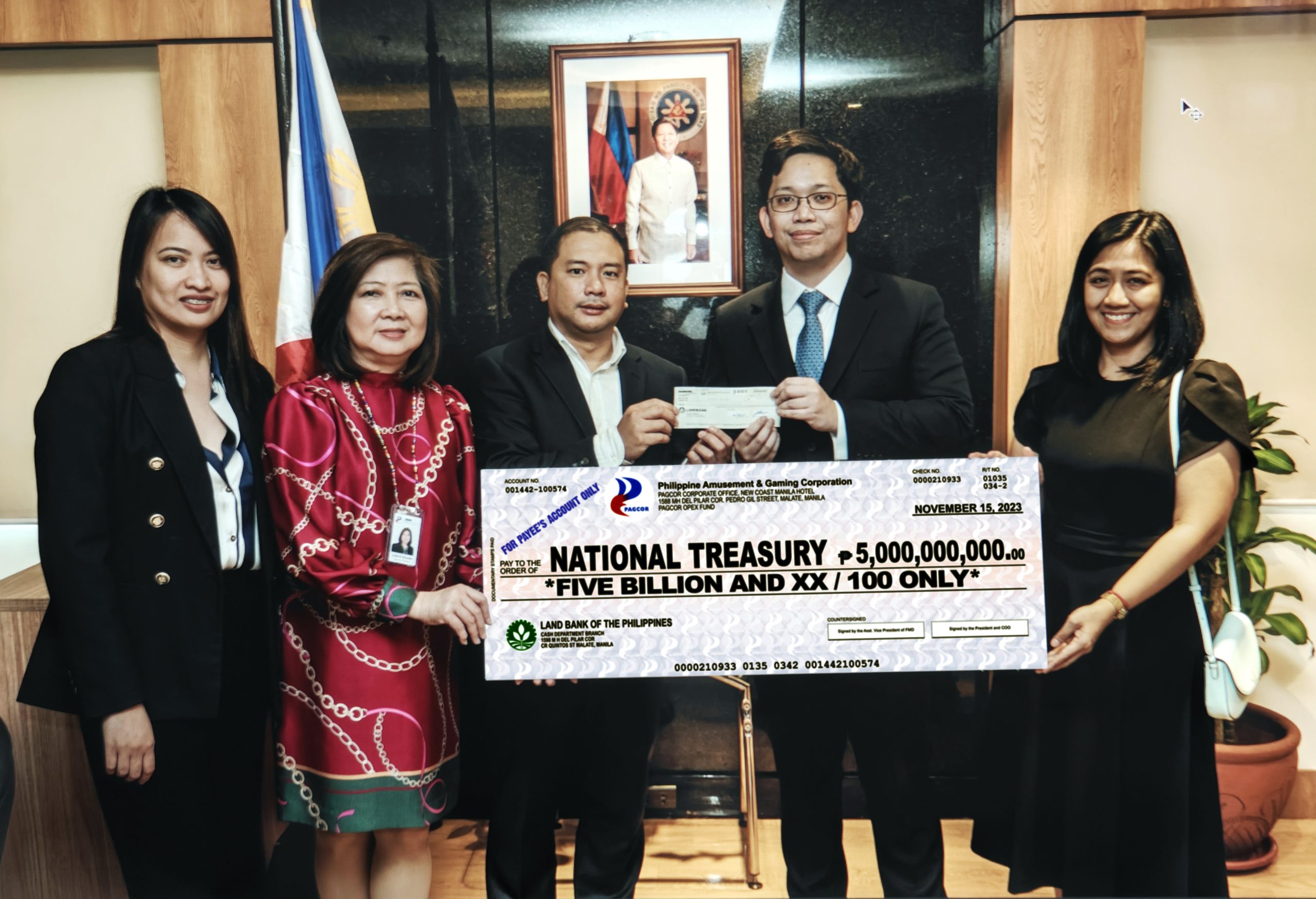 pagcor-remits-additional-php5-billion-to-national-treasury